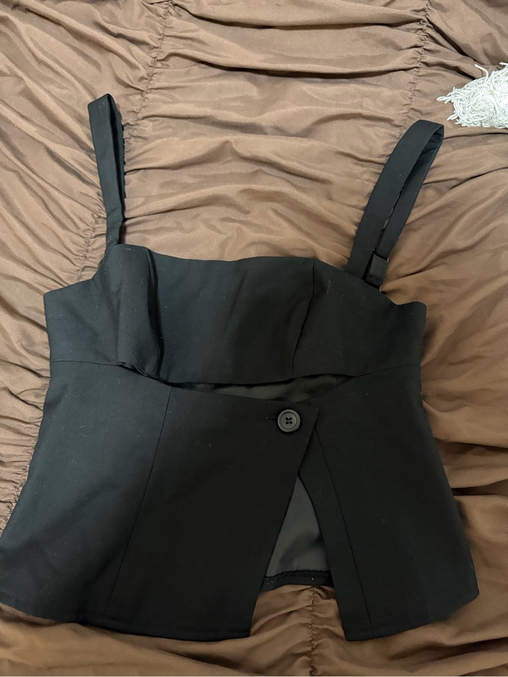Peppermayo Black Top with button detail